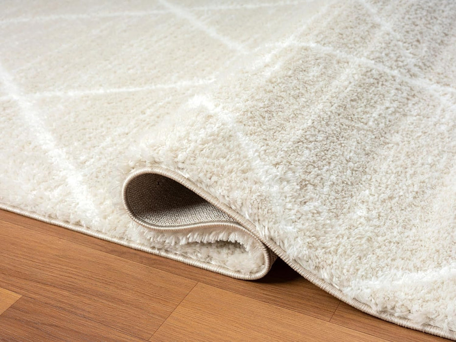 HR Luxurious Moroccan Diamond Shag Rug | Plush 1-Inch-High Pile Soft & Durable Area Rug  #26222